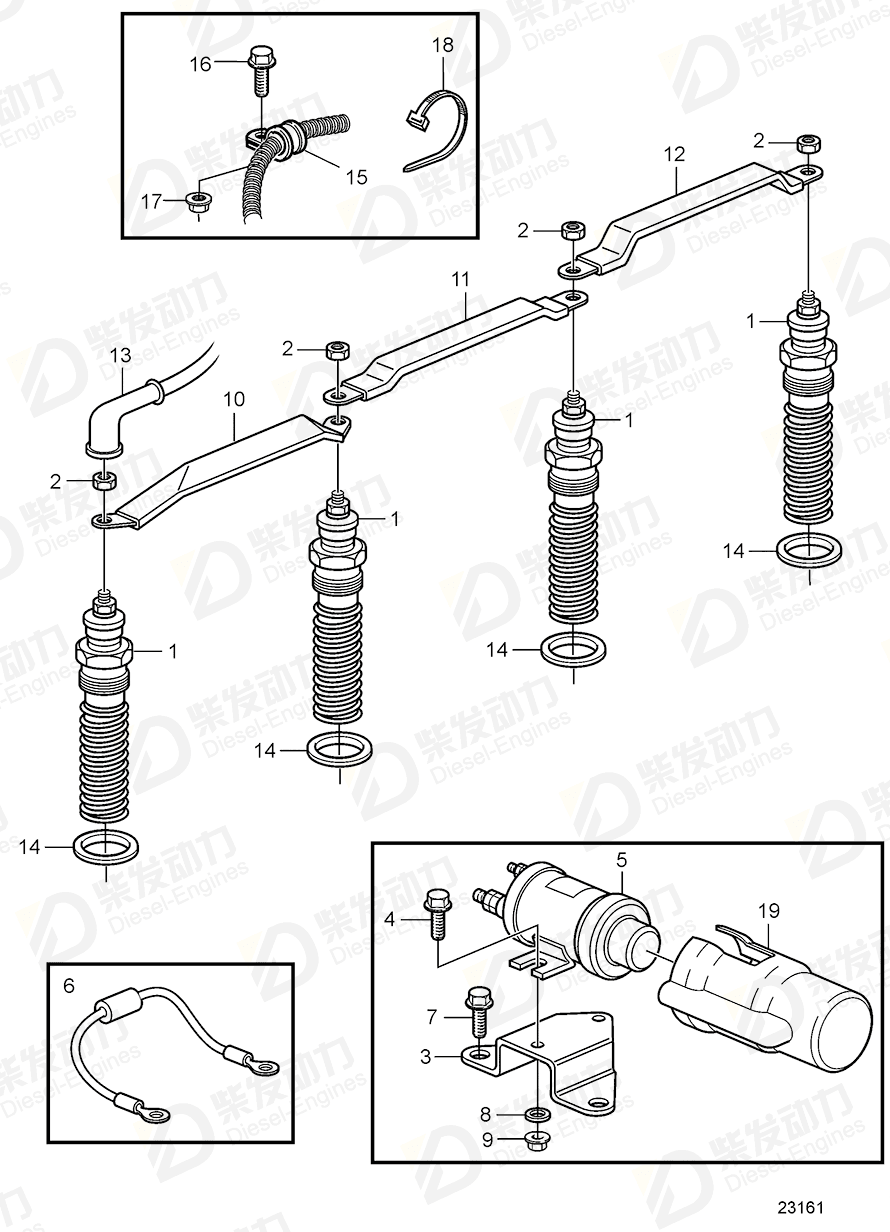 VOLVO Glow plug 872749 Drawing